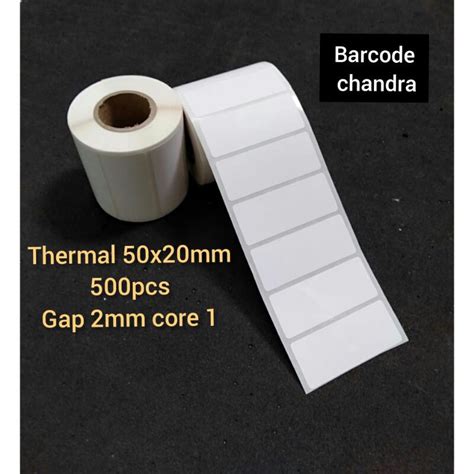 Jual Direct Thermal 50x20mm 1Line 500pcs Gap 2mm Core 1 Inchi Label