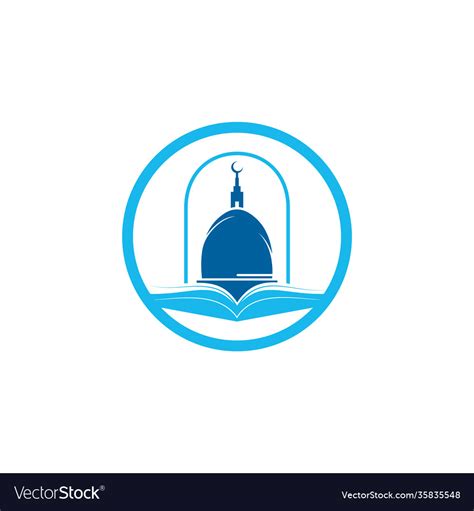 Islamic school logo design Royalty Free Vector Image