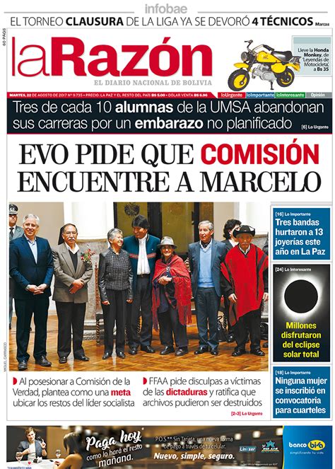 La Razón Bolivia Martes 22 De Agosto De 2017 Infobae