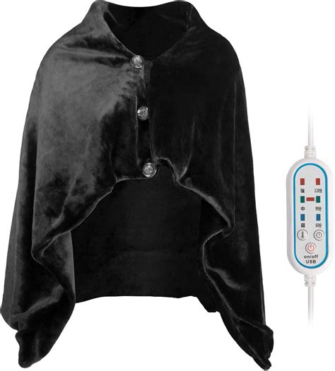 Haokaini Heated Shawl Electric Blanket Usb Plush Poncho Wrap Blanket