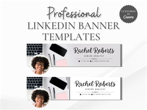 Professional Linkedin Banners Customizable In Canva Personalized