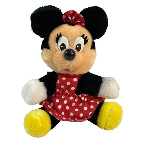 Disney Toys Disneyland Vintage Minnie Mouse Plush Red Polka Dot