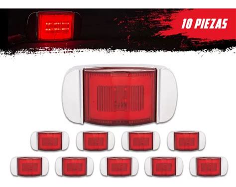 10 Plafones Laterales Rojos 8 Leds Arillo Gel Tunelight Envío gratis