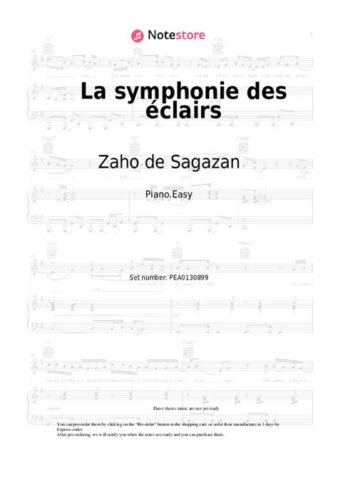 La Symphonie Des Clairs Piano Sheet Music Easy Zaho De Sagazan In Note