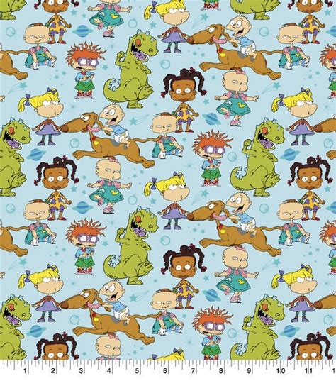 Rugrats All Characters Packed Cotton Fabric By The Yard Etsy