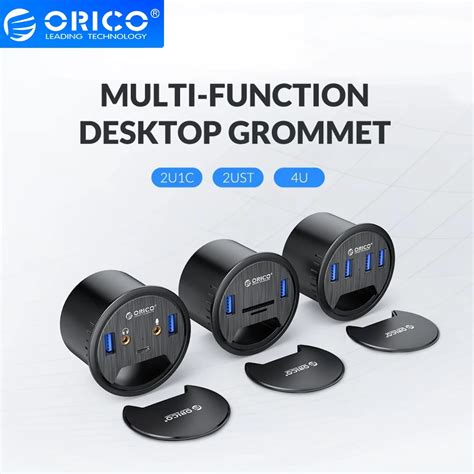 Orico Masa Grommet Usb Hub Mikrofon Kulakl K Ile Tip C Splitter Sd