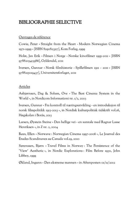 Bibliographie Sélective Du Livre 101 Ans De Cinéma Norvégien Pdf