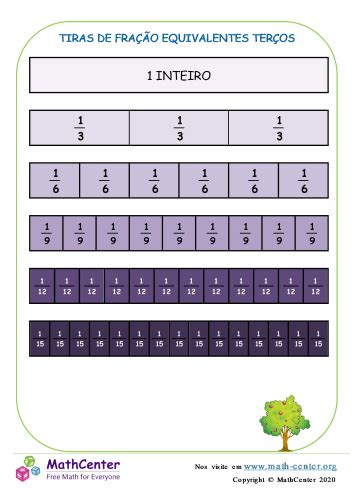 Terceiro Ano Páginas De Aprendizagem Equivalência De Frações Math Center