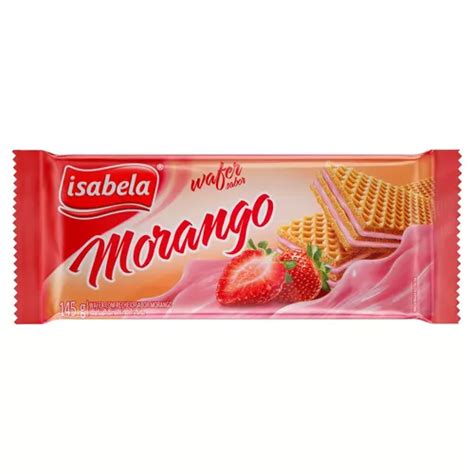 Biscoito Wafer Recheio Morango Isabela Pacote G Mercadolivre