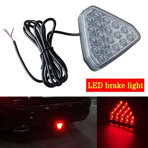 1 Pz Per Auto F1 Stile Triangolo Rosso LED 3rd Paraurti Posteriore Coda