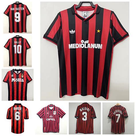 1990 91 93 94 99 00 Temporada AC Milan Retro Home Jersey Futebol