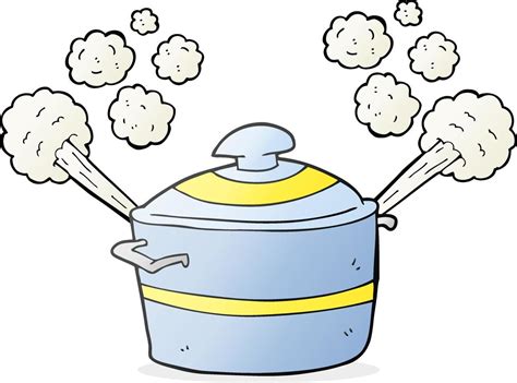 Freehand Drawn Cartoon Steaming Cooking Pot 12016913 Vector Art At Vecteezy