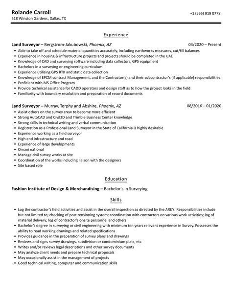 Land Surveyor Resume Samples Velvet Jobs