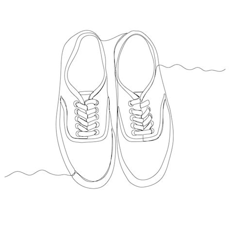 Premium Vector Continuous One Line Drawing Sneakers