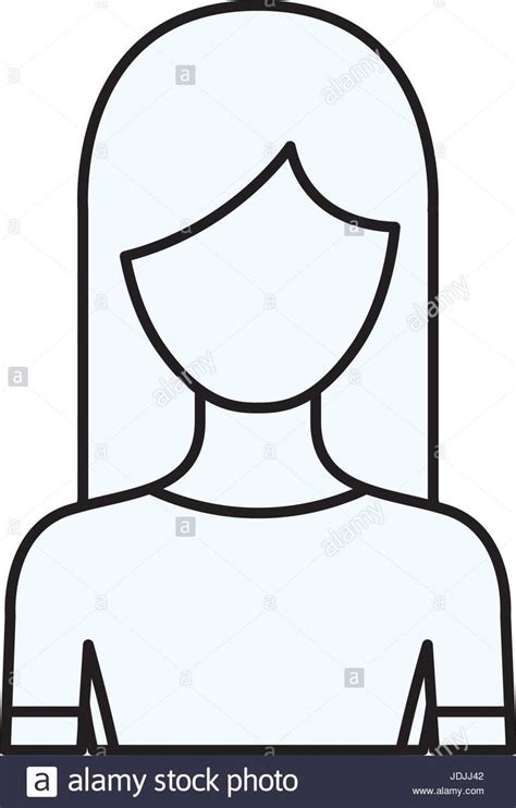 Sketch Silhouette Of Faceless Half Body Woman With Long Hairstyle Stock Vector Image And Art