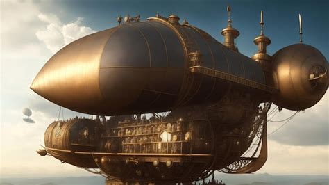 Premium AI Image | A steampunk airship