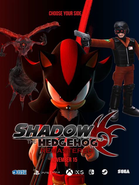 Shadow The Hedgehog Remastered (Fan Poster) by DestroyerSaga on DeviantArt