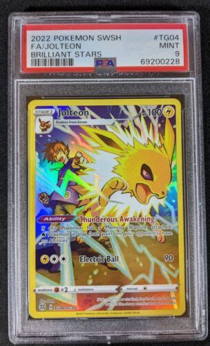 2022 Pokemon SWSH Jolteon Full Art Trainer Gallery Brilliant Stars TG04