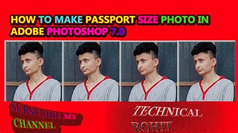 How To Make Passport Size Photo By Adobe Photoshop 70by Technical Rohit Youtube