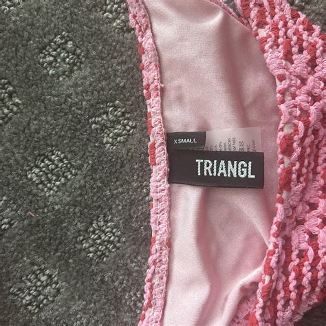 Selling Pink Crochet Triangl Bikini Worn Once Comes Depop