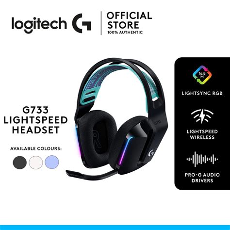 Logitech Gaming Headset G733 Rgb Lightspeed Lightsync Wireless Over Ear With Suspension Headband