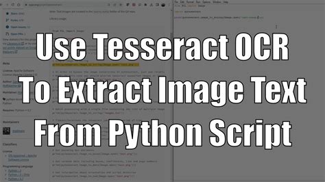 How To Use Tesseract Ocr In A Python Script Pytesseract Youtube