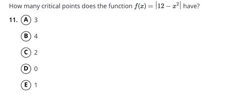 Solved How Many Critical Points Does The Function Chegg