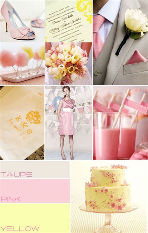 Pink Taupe Yellow Wedding Colourpink Wedding Themewedding Color Pink