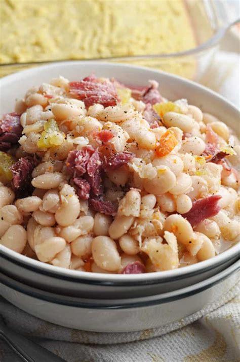 Crock Pot Great Northern Beans - Southern Style - Savory With Soul