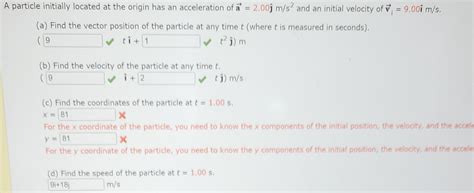 Solved Particle Initially Located At The Origin Has An