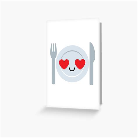 "Fork and Spoon Emoji Heart and Love Eye" Greeting Card by teeandmee ...