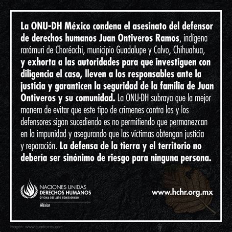 Onu Dh M Xico On Twitter Condenamos El Asesinato Del Defensorddhh