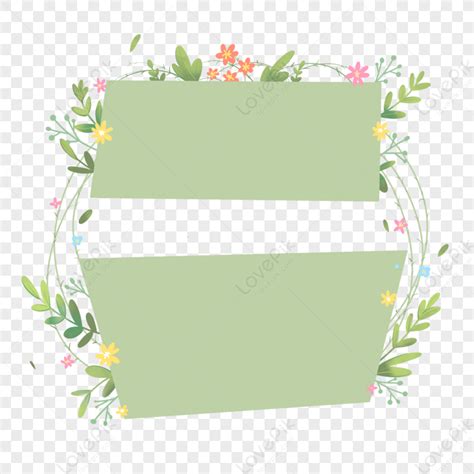 Wrapped Flower Vine Border Text Box, Frame Green, Cartoon Green ...