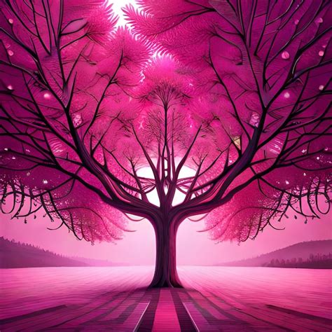 Premium Photo | A pink tree with a pink background and a pink ...