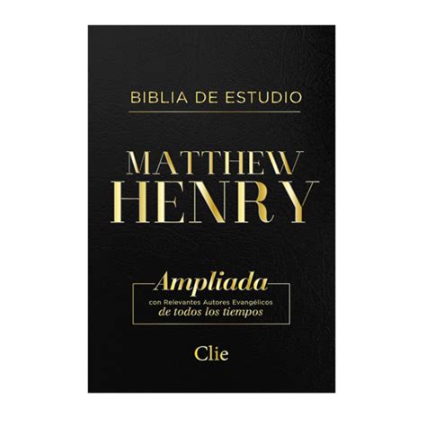 Biblia De Estudio Matthew Henry Rvr Negro Ndice Librer A Maranatha