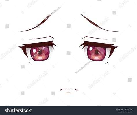 Cute Sad Anime Girl Face Expression Stock Vector (Royalty Free ...