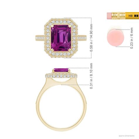 Customizable Gia Certified Natural Emerald Cut Pink Sapphire Halo Ring