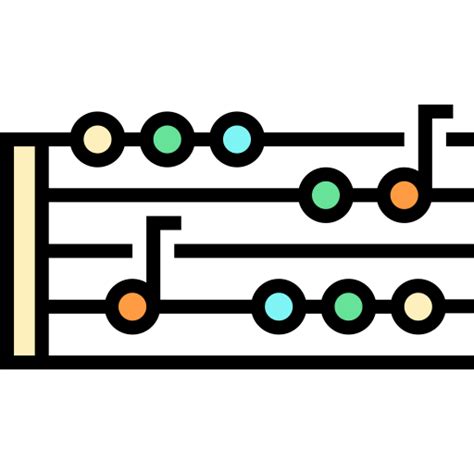 Icono De Pentagrama Musical Detailed Straight Lineal Color