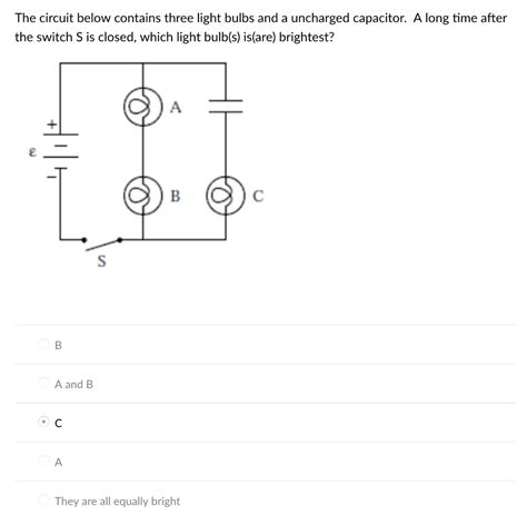 Solved The Circuit Below Contains Three Light Bulbs And A Chegg