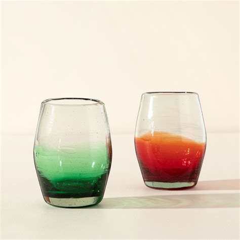 Multicolor Ombre Stemless Wine Glass Set Wine Glasses Uncommongoods