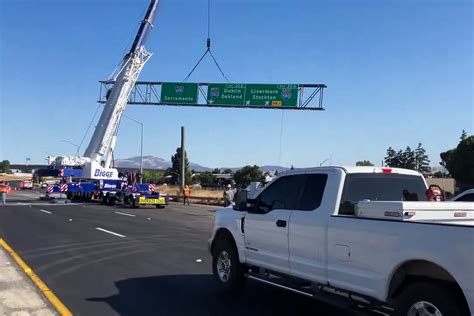 Northbound 680 Reopens In Pleasanton After Overhead Sign Hit By Big Rig