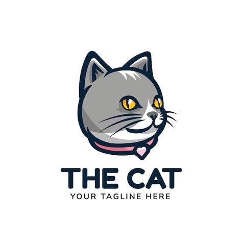 Modelo De Design De Logotipo De Gato Vetor Premium