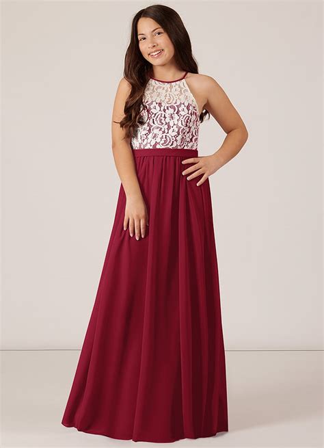 Burgundy Azazie Fahari Jbd Junior Bridesmaid Dresses Azazie