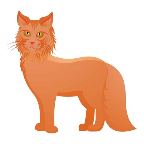 Premium Vector Red Maine Coon Icon Cartoon Of Red Maine Coon Vector