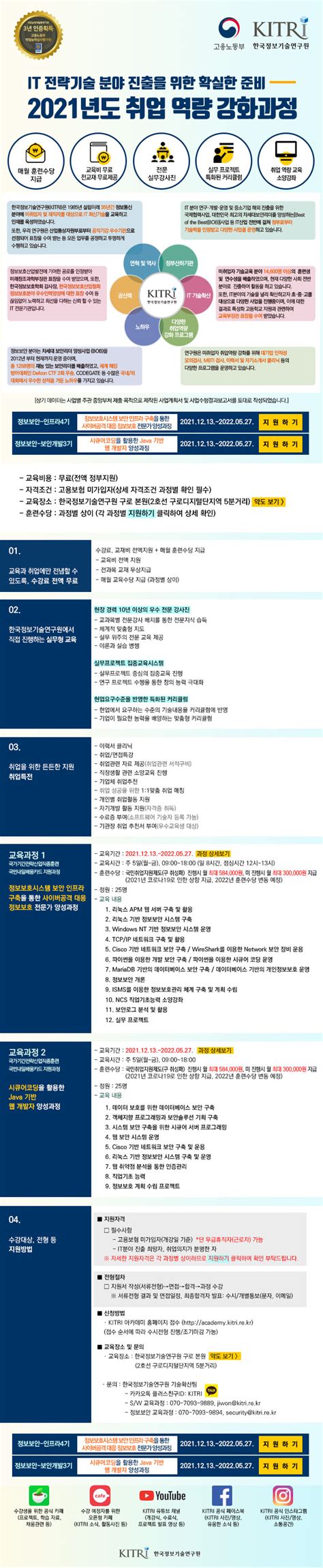 한국정보기술연구원 백엔드 개발자 보안 인프라 구축 국비지원 취업 교육비전공자 가능 공모전 대외활동 링커리어