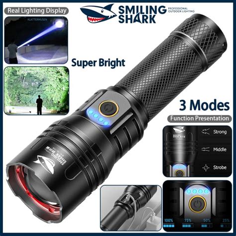 Smiling Shark Original Flashlight Torch Light SD7009 Powerful M80 10000