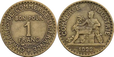 Frankreich 1 Franc 1922 Ss MA Shops