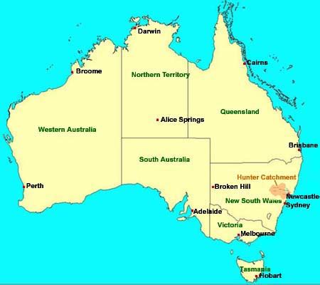 Hunter Valley Australia Map