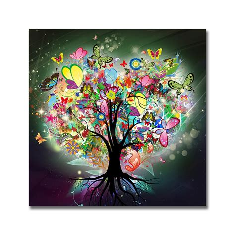 Tableau Arbre De Vie Papillons Color S L Arbre Magique