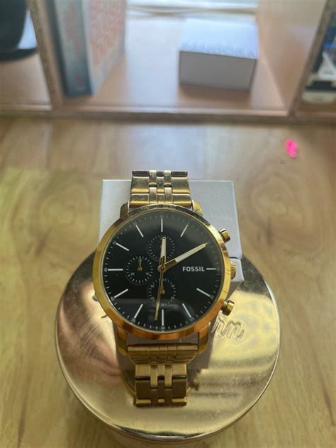 Authentic Gold Fossil Men Watch On Carousell